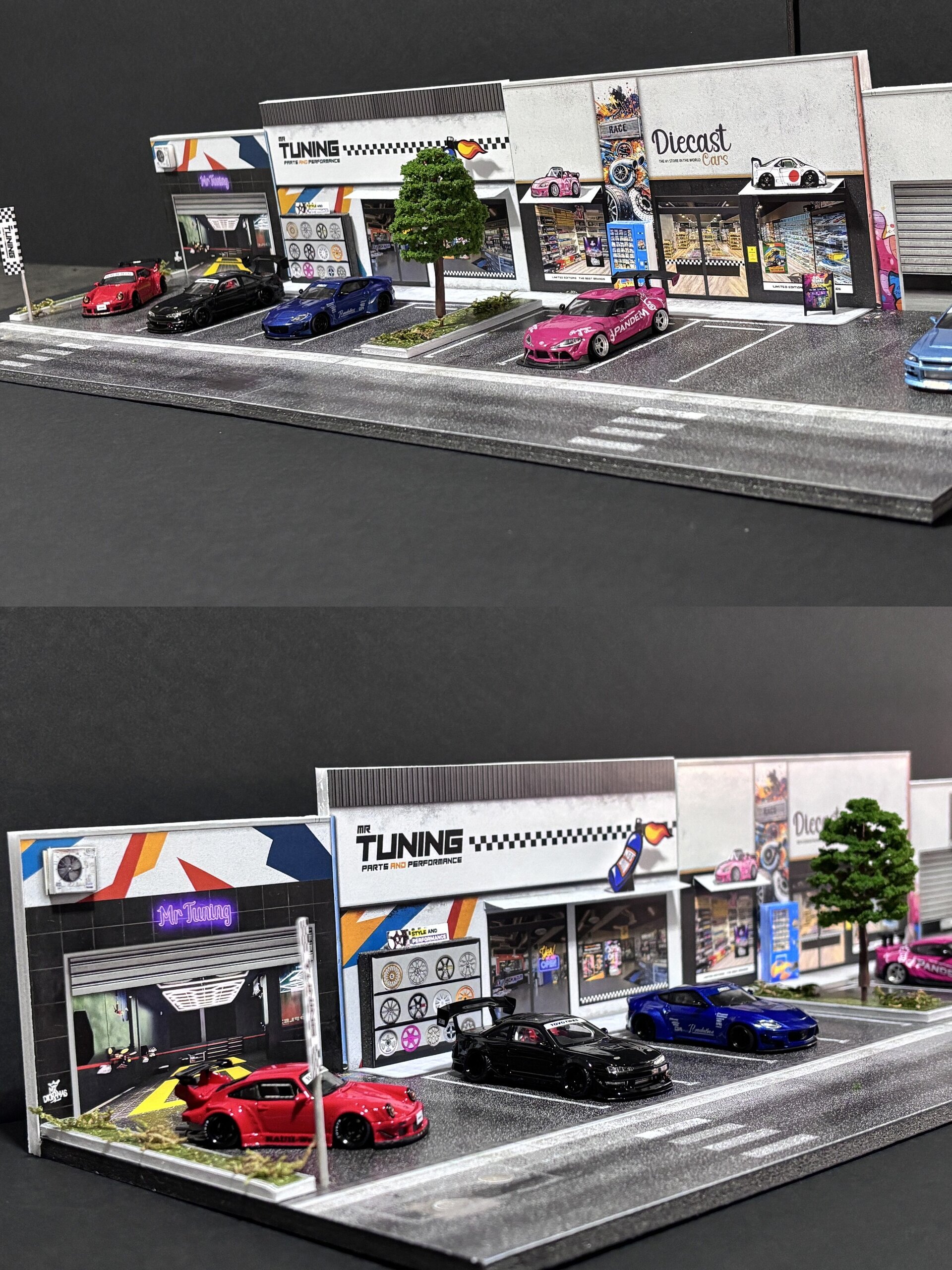 Pack x2 Dioramas 1:64 DiecastShop&tuning - 2