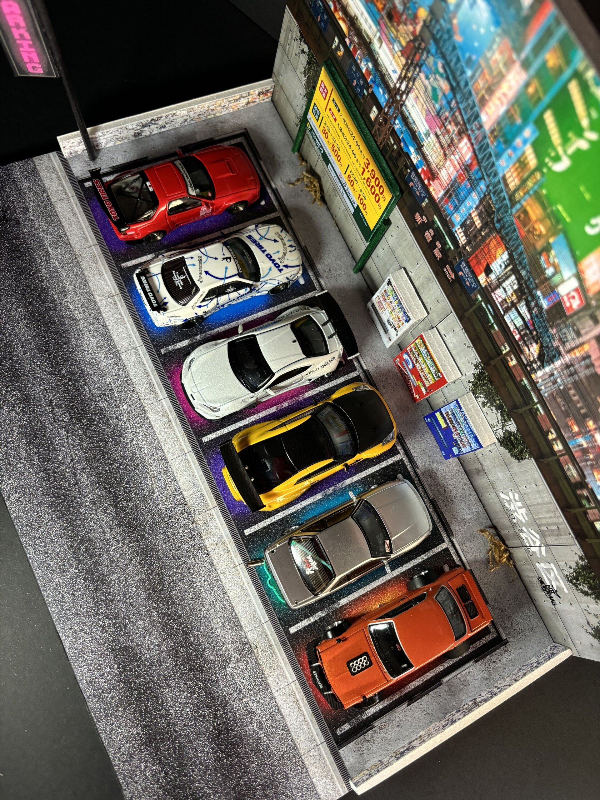 Diorama 1:64 efecto neón - 2